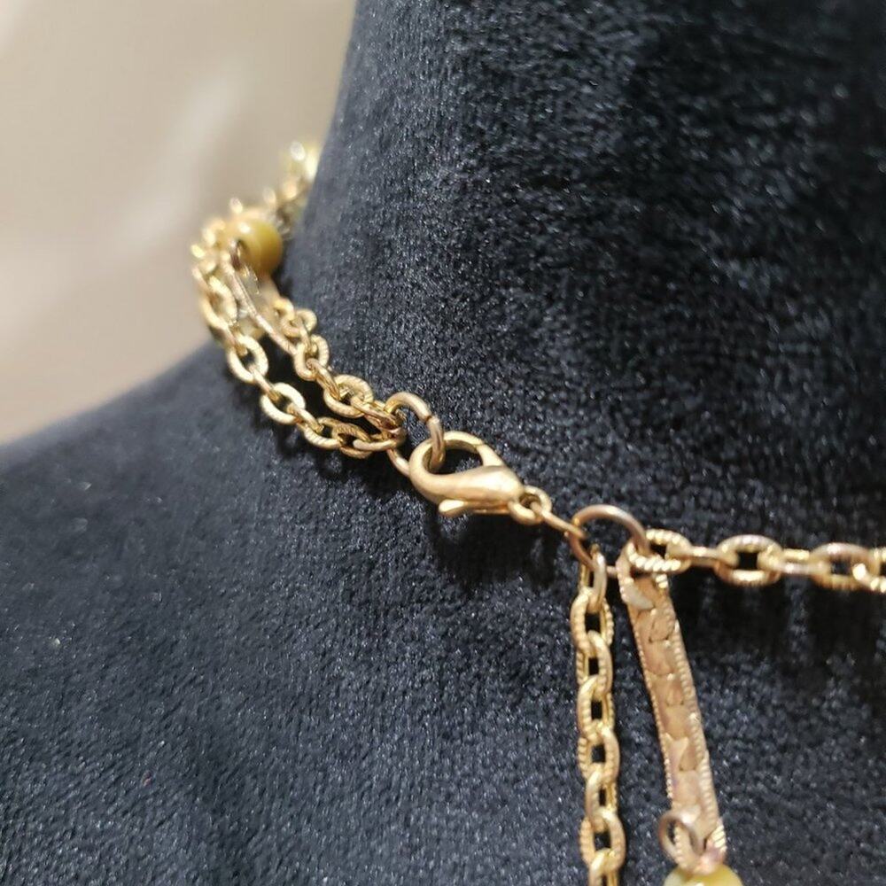 Women Fashion Triple Layer Beaded Charm Pendant Necklace with Lobster Clasp - Picture 6 of 6